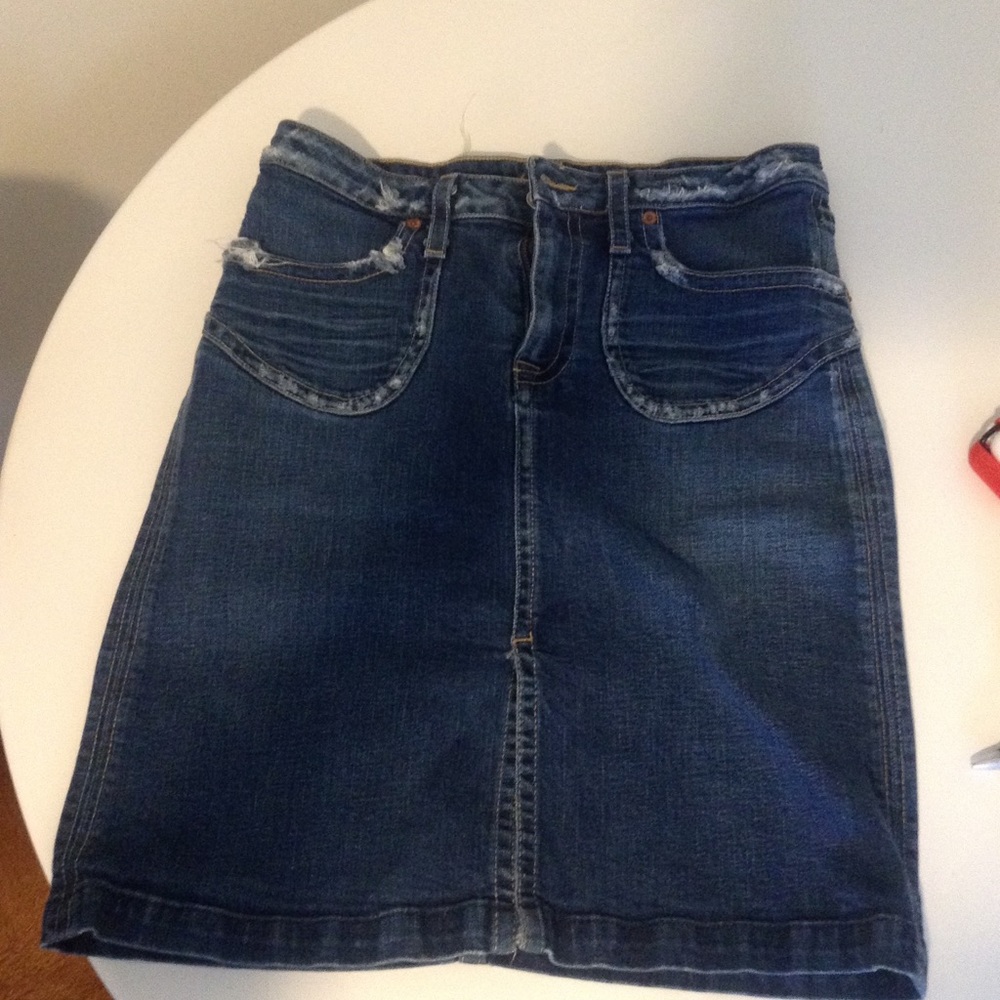 Hudson Distressed Denim Skirt